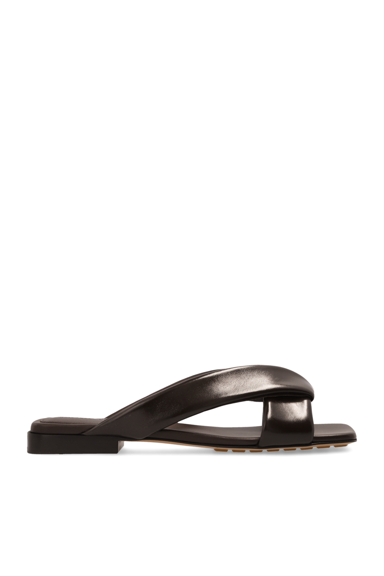 Brown Leather slides `Riva` Bottega Veneta - Vitkac AS